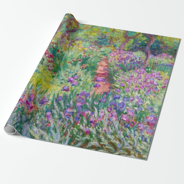 Papel De Presente Claude Monet - O Jardim de Íris em Giverny (Desenrolado)