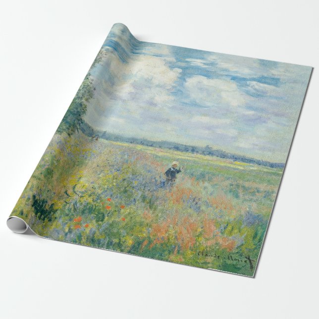 Papel De Presente Claude Monet - Poppy Fields próximo da Argentina ( (Desenrolado)