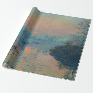 Papel De Presente Claude Monet - Sunset sobre o Sena em Lavacourt