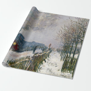 Papel De Presente Claude Monet - Trem na Neve / A Locomotiva