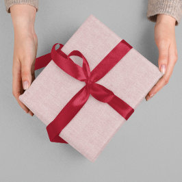 Papel De Presente Clean Minimal Beige Linen Mimic Fabric Effect Pink