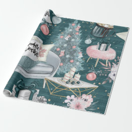 Papel De Presente Clima de Encaixe de Natal