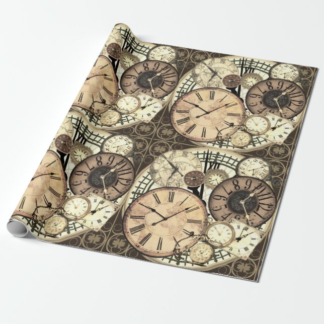 Papel De Presente Clocks (Desenrolado)