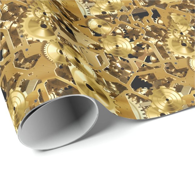 Papel De Presente Clockwork 1 Wrapping Paper (Ponta do rolo)