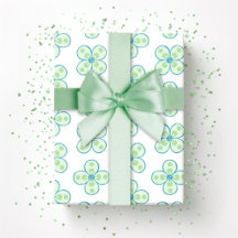 Clover Marroquino Quatrefoil em Verde e Aqua