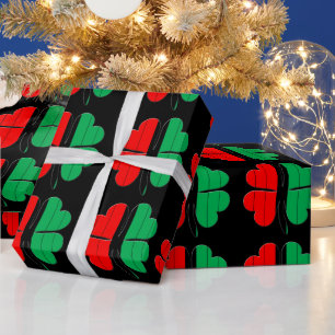 Papel De Presente Clovers Red Black Green Kwanzaa