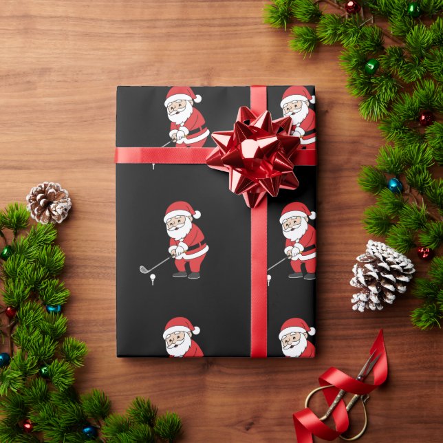 Papel De Presente Clube de Golfe do Papai Noel Natal Golfeiro Férias (Presente de Natal)