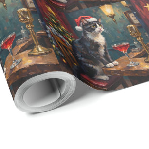 Papel De Presente Clube de Jazz de Natal do Gato Smoking