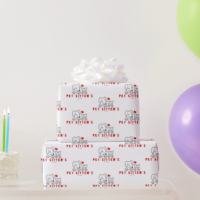 Papel De Presente Clube de Pet Sitter Passeadores de Cães | Branco P (Presentes para festas)