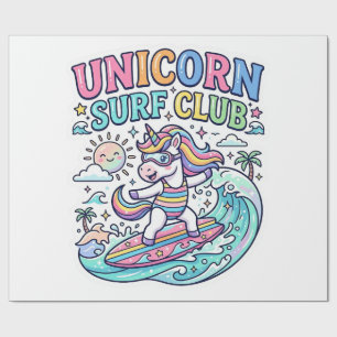 Papel De Presente Clube de Surf Unicórnio