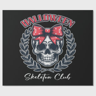 Papel De Presente Clube do Esqueleto de Halloween