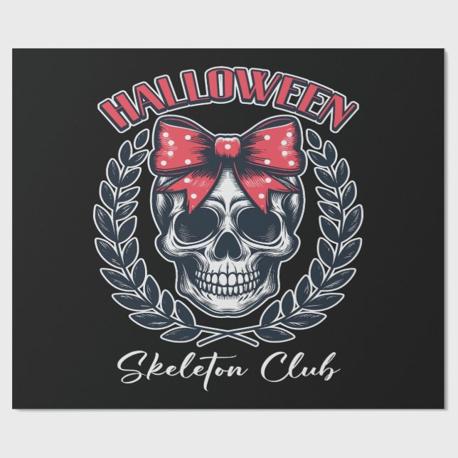 Papel De Presente Clube do Esqueleto de Halloween (Aberto)