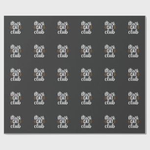 Papel De Presente Clube do Gato Preto Design de Halloween
