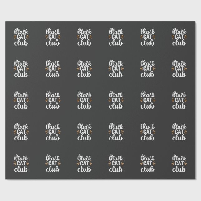 Papel De Presente Clube do Gato Preto Design de Halloween (Aberto)
