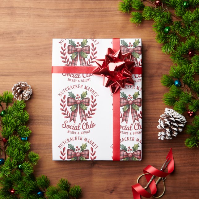 Papel De Presente Clube Social Nutcracker Grupo de Mercado de Compra (Presente de Natal)