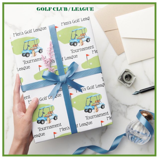 Papel De Presente Clube Tema Personalizado Golf (Criador carregado)