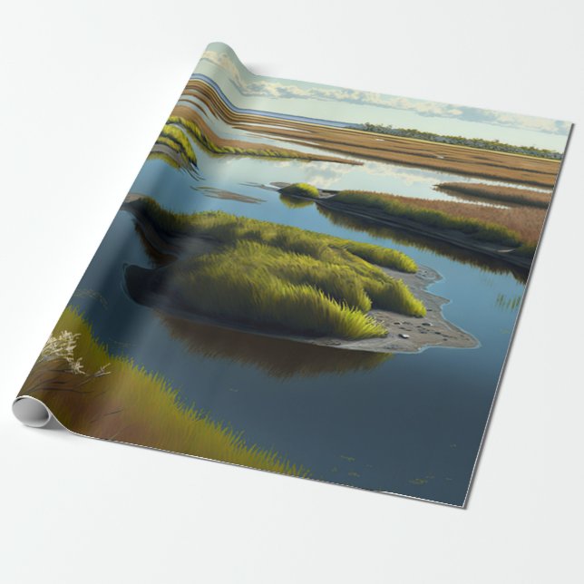 Papel De Presente Coastal Tranquility (Desenrolado)
