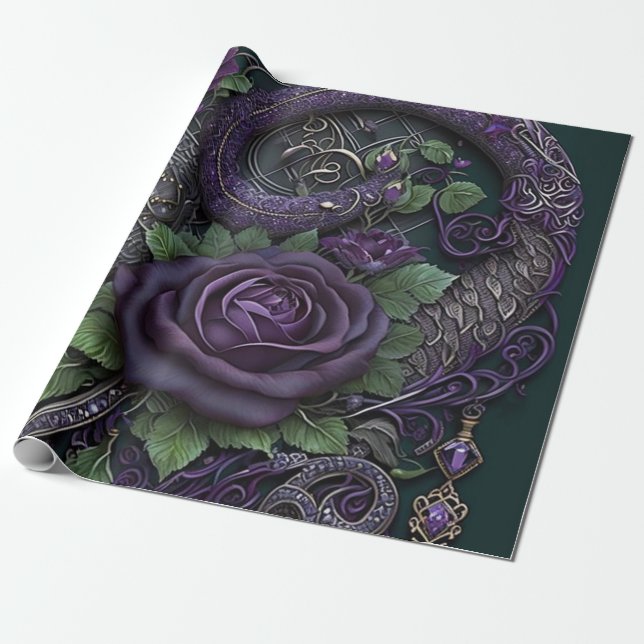 Papel De Presente Cobra Celtic Knot Purple (Desenrolado)