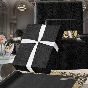 Papel De Presente Cobra Snakeskin Preto