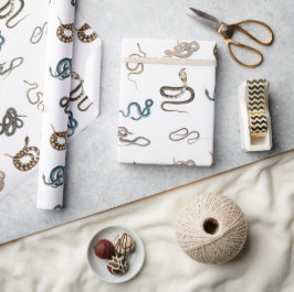 Papel De Presente Cobras Coloridos Padrão Animal Réptil