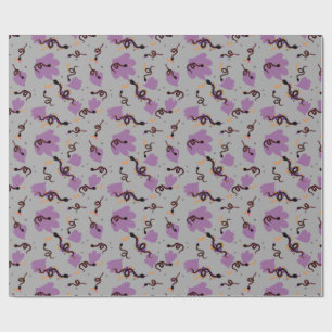 Papel De Presente cobras de Halloween_cinza