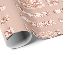 Papel De Presente Cobre Dourado com Rosa de Geometria Enroscada Veri