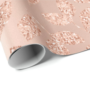 Papel De Presente Cobre Glam Dourado cor-de-rosa botânico das folha