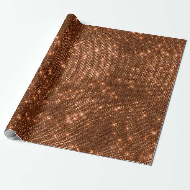 Papel De Presente Cobre Sparkly Metallic Grill Urban Abstrato (Desenrolado)