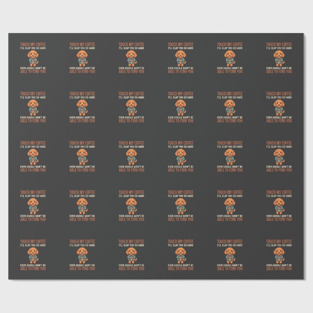 Papel De Presente Cockapoo Engraçado Amante de Café (Aberto)