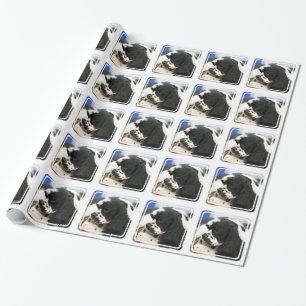 Papel De Presente Cocker spaniel preto e branco