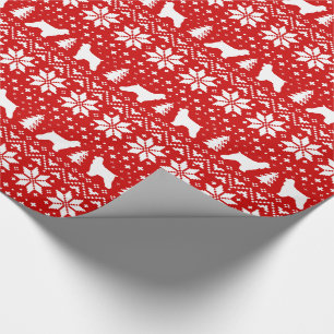 Papel De Presente Cocker Spaniel Silhouettes Cães Padrão de Natal