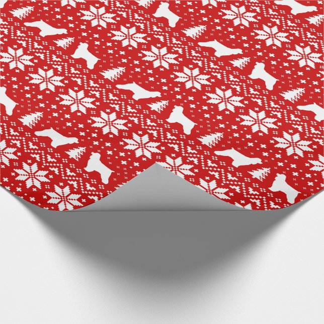 Papel De Presente Cocker Spaniel Silhouettes Cães Padrão de Natal (Ponta)