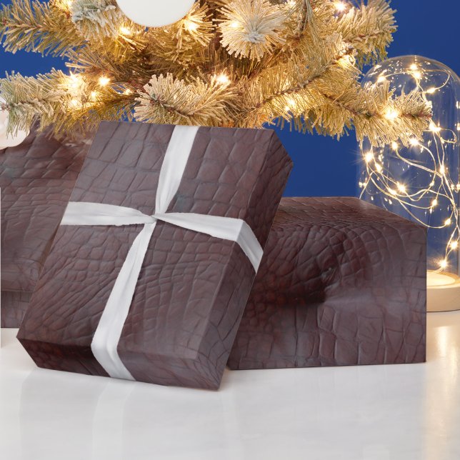 Papel De Presente Coco Crocodilo Faux Leather (Feriados)