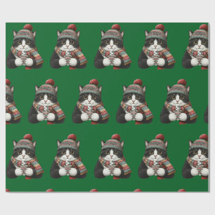 Papel De Presente Cocoa de Gato de Inverno