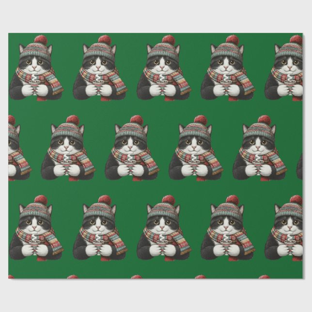 Papel De Presente Cocoa de Gato de Inverno (Aberto)