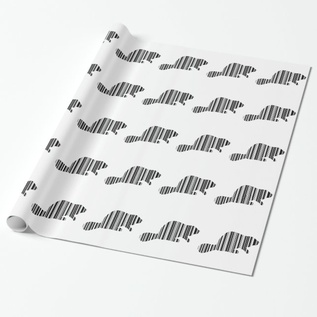 Papel De Presente CÓDIGO DE BARRAS DO CASTOR Design de padrão de cód (Desenrolado)