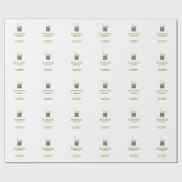 Papel De Presente Código QR de varredura dourada glitter simples ele