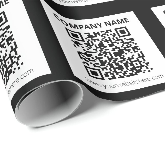 Papel De Presente Código QR editável e Design personalizável simples (Ponta do rolo)