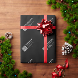 Papel De Presente Código QR personalizado e texto retrô-moderno edit