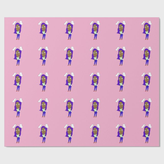 Papel De Presente Coelhinha Chibi (Aberto)