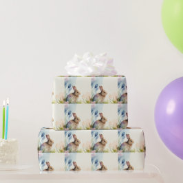 Papel De Presente Coelhinho de Páscoa no jardim