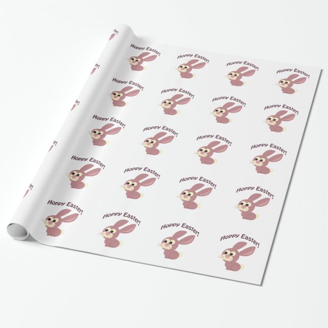 Papel De Presente Coelhinho Rosa-Páscoa Hoppy (Desenrolado)