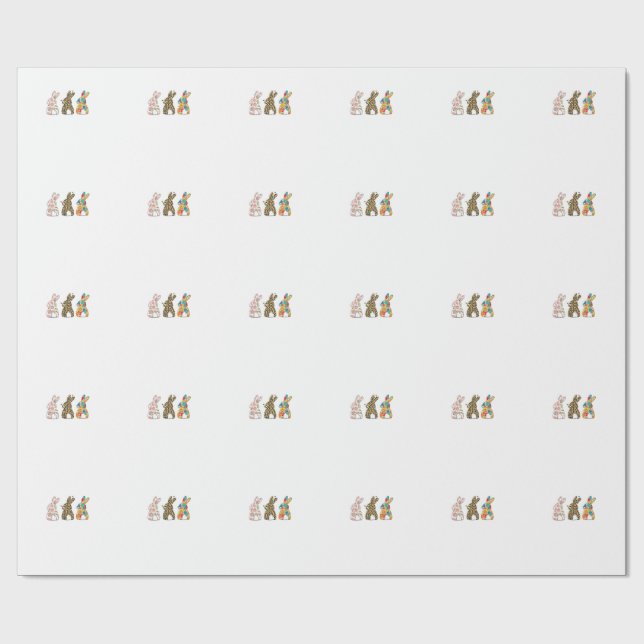 Papel De Presente Coelhinhos de Páscoa Fofos Leopardo Bunny e Flower (Aberto)