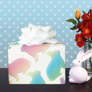 Papel De Presente Coelhinhos de Páscoa Pastel