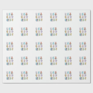 Papel De Presente Coelhinhos Divertidos Técnico de Ultrassom de Doce