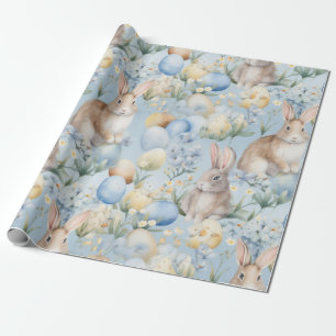 Papel De Presente Coelhinhos e Jardim de Ovos