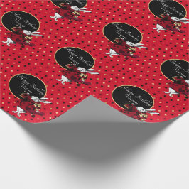 Papel De Presente Coelho Branco no Aniversário Vermelho