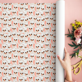 Papel De Presente Coelho Branco Rosto Invisível