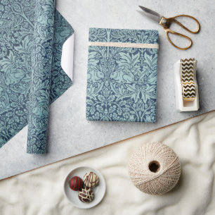Papel De Presente Coelho Brer por William Morris Blue Textile Patter