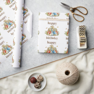 Papel De Presente Coelho clássico com jaqueta azul
